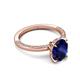 5 - Lucia 2.66 ctw Created Blue Sapphire Oval Shape (9x7 mm) Hidden Halo accented Natural Diamond Engagement Ring 