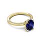 5 - Lucia 2.66 ctw Created Blue Sapphire Oval Shape (9x7 mm) Hidden Halo accented Natural Diamond Engagement Ring 