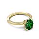 5 - Lucia 1.84 ctw Created Emerald Oval Shape (9x7 mm) Hidden Halo accented Natural Diamond Engagement Ring 