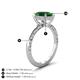 4 - Lucia 1.84 ctw Created Emerald Oval Shape (9x7 mm) Hidden Halo accented Natural Diamond Engagement Ring 