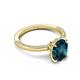 5 - Lucia 2.54 ctw London Blue Topaz Oval Shape (9x7 mm) Hidden Halo accented Natural Diamond Engagement Ring 