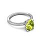 5 - Lucia 2.14 ctw Peridot Oval Shape (9x7 mm) Hidden Halo accented Natural Diamond Engagement Ring 