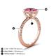 4 - Lucia 2.24 ctw Pink Tourmaline Oval Shape (9x7 mm) Hidden Halo accented Natural Diamond Engagement Ring 