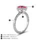 4 - Lucia 2.24 ctw Pink Tourmaline Oval Shape (9x7 mm) Hidden Halo accented Natural Diamond Engagement Ring 