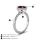 4 - Lucia 2.34 ctw Red Garnet Oval Shape (9x7 mm) Hidden Halo accented Natural Diamond Engagement Ring 