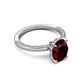 5 - Lucia 2.34 ctw Red Garnet Oval Shape (9x7 mm) Hidden Halo accented Natural Diamond Engagement Ring 