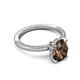 5 - Lucia 1.89 ctw Smoky Quartz Oval Shape (9x7 mm) Hidden Halo accented Natural Diamond Engagement Ring 