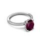 5 - Lucia 2.44 ctw Rhodolite Garnet Oval Shape (9x7 mm) Hidden Halo accented Natural Diamond Engagement Ring 