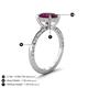 4 - Lucia 2.44 ctw Rhodolite Garnet Oval Shape (9x7 mm) Hidden Halo accented Natural Diamond Engagement Ring 