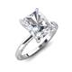 4 - Lucia 2.64 ctw IGI Certified Lab Grown Diamond Radiant Shape (9x7 mm) & Side Natural Diamond Hidden Halo Engagement Ring  