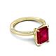 5 - Lucia 3.10 ctw Created Ruby Emerald Shape (9x7 mm) Hidden Halo accented Natural Diamond Engagement Ring 
