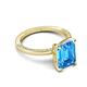 5 - Lucia 3.14 ctw Blue Topaz Emerald Shape (9x7 mm) Hidden Halo accented Natural Diamond Engagement Ring 