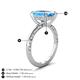 4 - Lucia 3.14 ctw Blue Topaz Emerald Shape (9x7 mm) Hidden Halo accented Natural Diamond Engagement Ring 