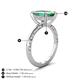 4 - Lucia 3.34 ctw Created Alexandrite Emerald Shape (9x7 mm) Hidden Halo accented Natural Diamond Engagement Ring 