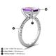 4 - Lucia 2.39 ctw Amethyst Emerald Shape (9x7 mm) Hidden Halo accented Natural Diamond Engagement Ring 