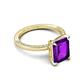 5 - Lucia 2.39 ctw Amethyst Emerald Shape (9x7 mm) Hidden Halo accented Natural Diamond Engagement Ring 