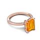 5 - Lucia 2.39 ctw Citrine Emerald Shape (9x7 mm) Hidden Halo accented Natural Diamond Engagement Ring 