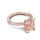 5 - Lucia 2.39 ctw Morganite Emerald Shape (9x7 mm) Hidden Halo accented Natural Diamond Engagement Ring 