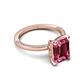 5 - Lucia 2.99 ctw Pink Tourmaline Emerald Shape (9x7 mm) Hidden Halo accented Natural Diamond Engagement Ring 