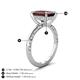 4 - Lucia 3.14 ctw Red Garnet Emerald Shape (9x7 mm) Hidden Halo accented Natural Diamond Engagement Ring 