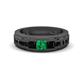 1 - Jayden 1.10 ctw Princess shape Emerald accented Black Diamonds Men Wedding Band (5.20 mm) 