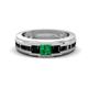 1 - Jayden 1.77 ctw Princess shape Emerald accented Black Diamonds Men Wedding Band (5.20 mm) 