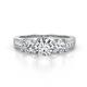 1 - Jamille 1.15 ctw IGI Certified Lab Grown Diamond (5.00 mm) accented Side Lab Grown Diamond Three Stone Engagement Ring  