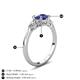 4 - Zelia 1.49 ctw Blue Sapphire (6.00 mm) and Pear Shape Natural Lab Grown Diamond Three Stone Engagement Ring 