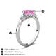 4 - Zelia 1.44 ctw Pink Sapphire (6.00 mm) and Pear Shape Natural Lab Grown Diamond Three Stone Engagement Ring 