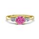 1 - Zelia 1.44 ctw Pink Sapphire (6.00 mm) and Pear Shape Natural Lab Grown Diamond Three Stone Engagement Ring 