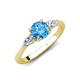 3 - Zelia 1.29 ctw Blue Topaz (6.50 mm) and Pear Shape Lab Grown Diamond Three Stone Engagement Ring 
