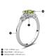 4 - Zelia 1.44 ctw Peridot (6.50 mm) and Pear Shape Lab Grown Diamond Three Stone Engagement Ring 