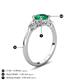 4 - Zelia 1.14 ctw Emerald (6.00 mm) and Pear Shape Natural Lab Grown Diamond Three Stone Engagement Ring 
