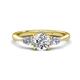1 - Zelia 1.34 ctw Moissanite (6.50 mm) and Pear Shape Lab Grown Diamond Three Stone Engagement Ring 