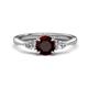 1 - Zelia 1.39 ctw Red Garnet (6.50 mm) and Pear Shape Lab Grown Diamond Three Stone Engagement Ring 