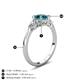 4 - Zelia 1.14 ctw Blue Diamond (6.00 mm) and Pear Shape Natural Lab Grown Diamond Three Stone Engagement Ring 