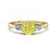 1 - Zelia 1.14 ctw Yellow Diamond (6.00 mm) and Pear Shape Natural Lab Grown Diamond Three Stone Engagement Ring 