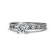 1 - Niah Retro Semi Mount Heart Embossed Solitaire Engagement Ring 