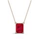 1 - Athena 2.07 ct Created Ruby Emerald Shape (8x6 mm) Solitaire Pendant Necklace 