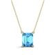 1 - Athena 2.00 ct Blue Topaz Emerald Shape (8x6 mm) Solitaire Pendant Necklace 