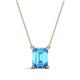 1 - Athena 2.00 ct Blue Topaz Emerald Shape (8x6 mm) Solitaire Pendant Necklace 