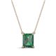 1 - Athena 1.95 ct Created Alexandrite Emerald Shape (8x6 mm) Solitaire Pendant Necklace 