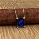 2 - Athena 1.90 ct Created Blue Sapphire Emerald Shape (8x6 mm) Solitaire Pendant Necklace 