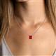 3 - Athena 2.07 ct Created Ruby Emerald Shape (8x6 mm) Solitaire Pendant Necklace 