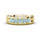 1 - Caleb 0.75 ctw Aquamarine Comfort Fit Men Wedding Band (6 mm) 