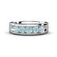 1 - Caleb 0.75 ctw Aquamarine Comfort Fit Men Wedding Band (6 mm) 