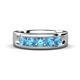 1 - Caleb 0.70 ctw Blue Topaz Comfort Fit Men Wedding Band (6 mm) 