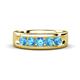 1 - Caleb 0.70 ctw Blue Topaz Comfort Fit Men Wedding Band (6 mm) 