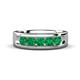 1 - Caleb 0.75 ctw Emerald Comfort Fit Men Wedding Band (6 mm) 