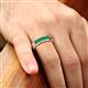 3 - Caleb 0.85 ctw Emerald Comfort Fit Men Wedding Band (6 mm) 